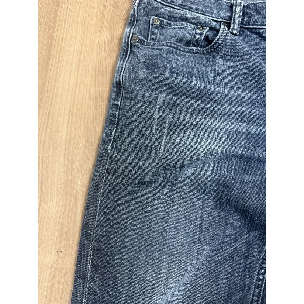 Banana Republic Jeans Mens‎ 33x32 Charcoal Gray Slim Straight Distressed Denim